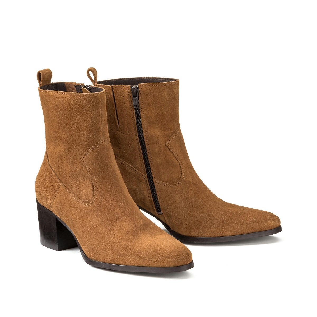 Boots esprit western en cuir suédé