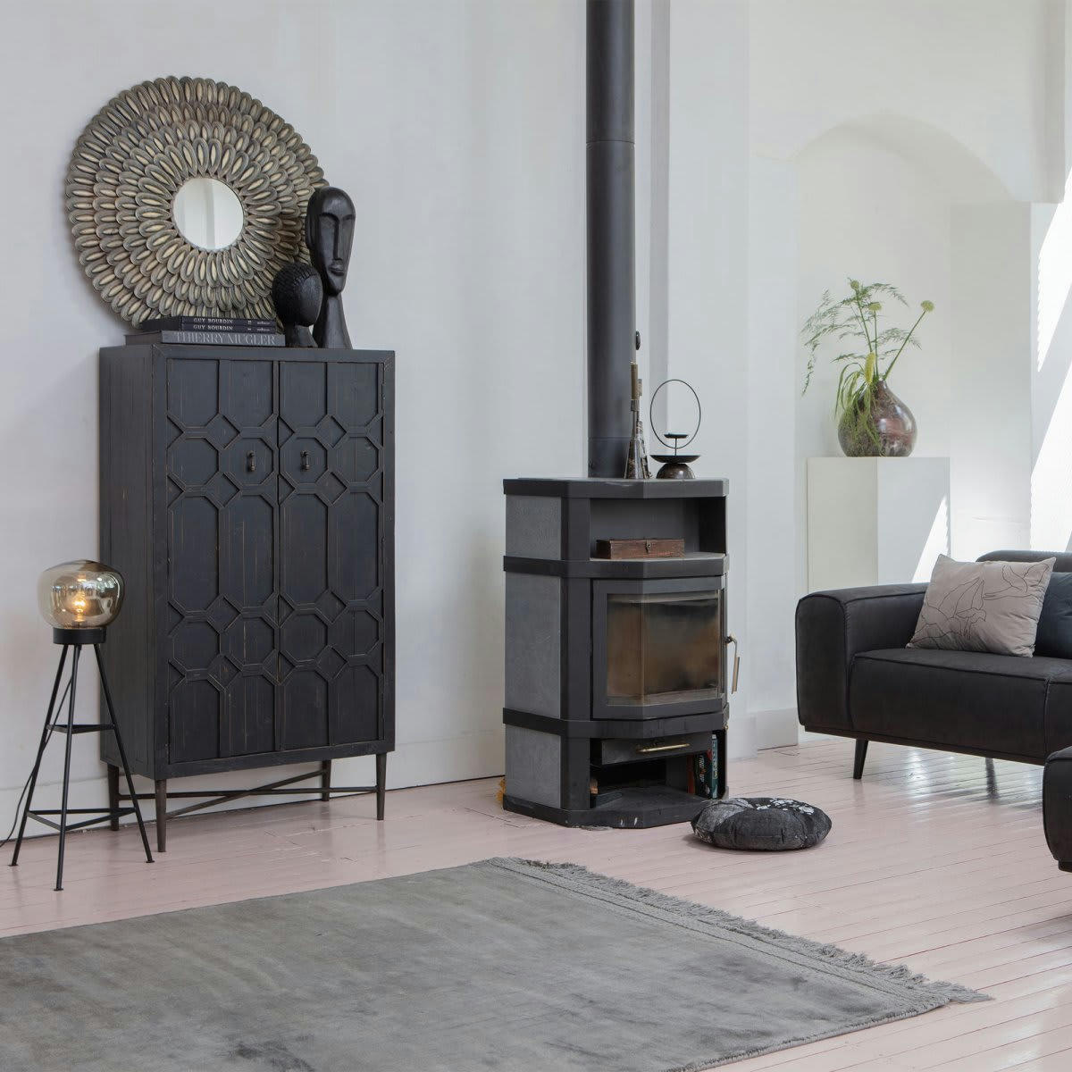 HUSK - Miroir design 83cm en métal antique