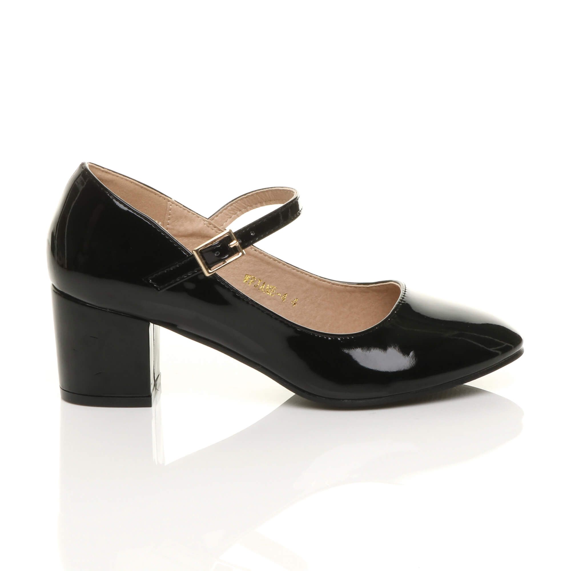 AJVANI Mid Block Heel Mary Jane Court Shoes