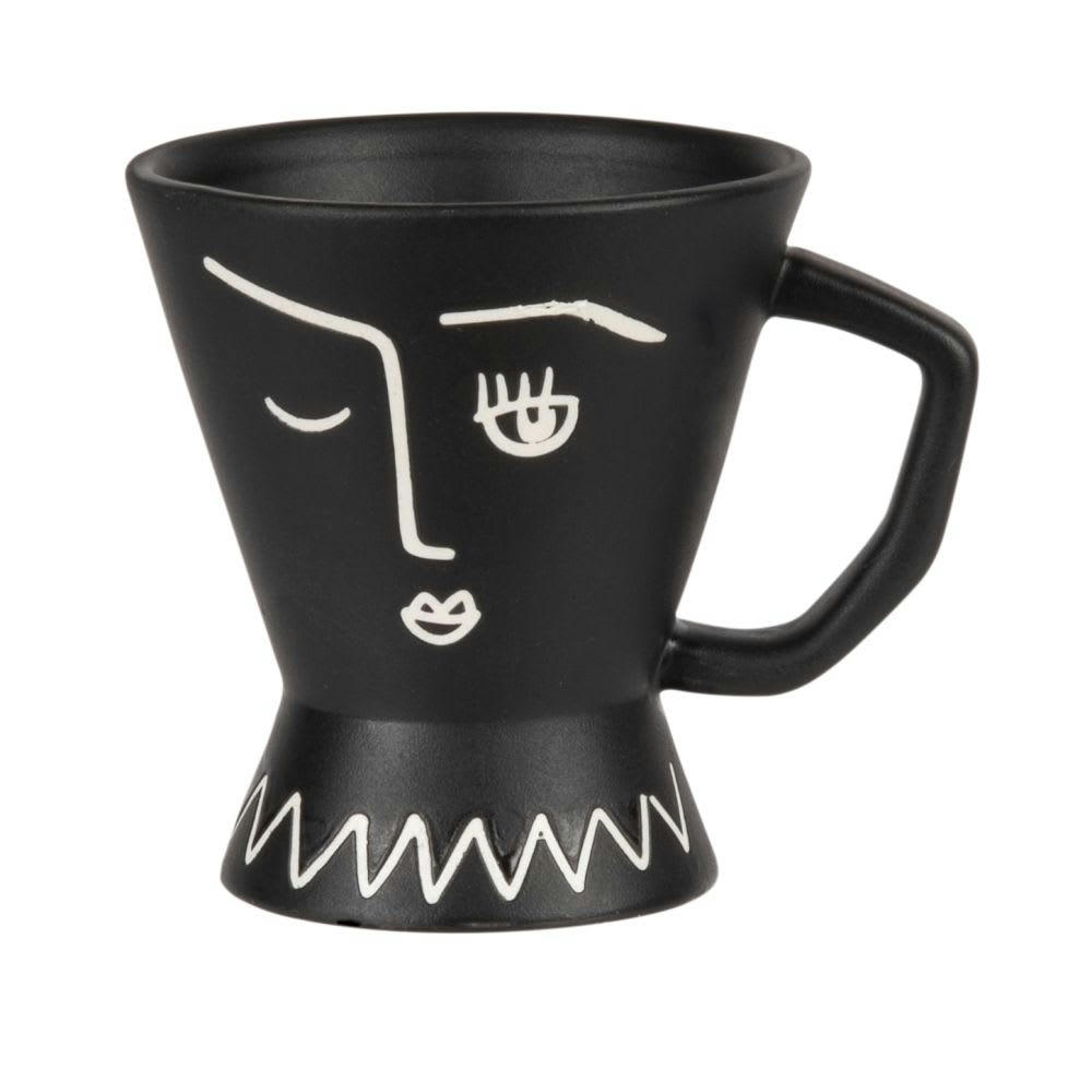 NAMIBIE - Tasse en porcelaine noir mat imprimé blanc