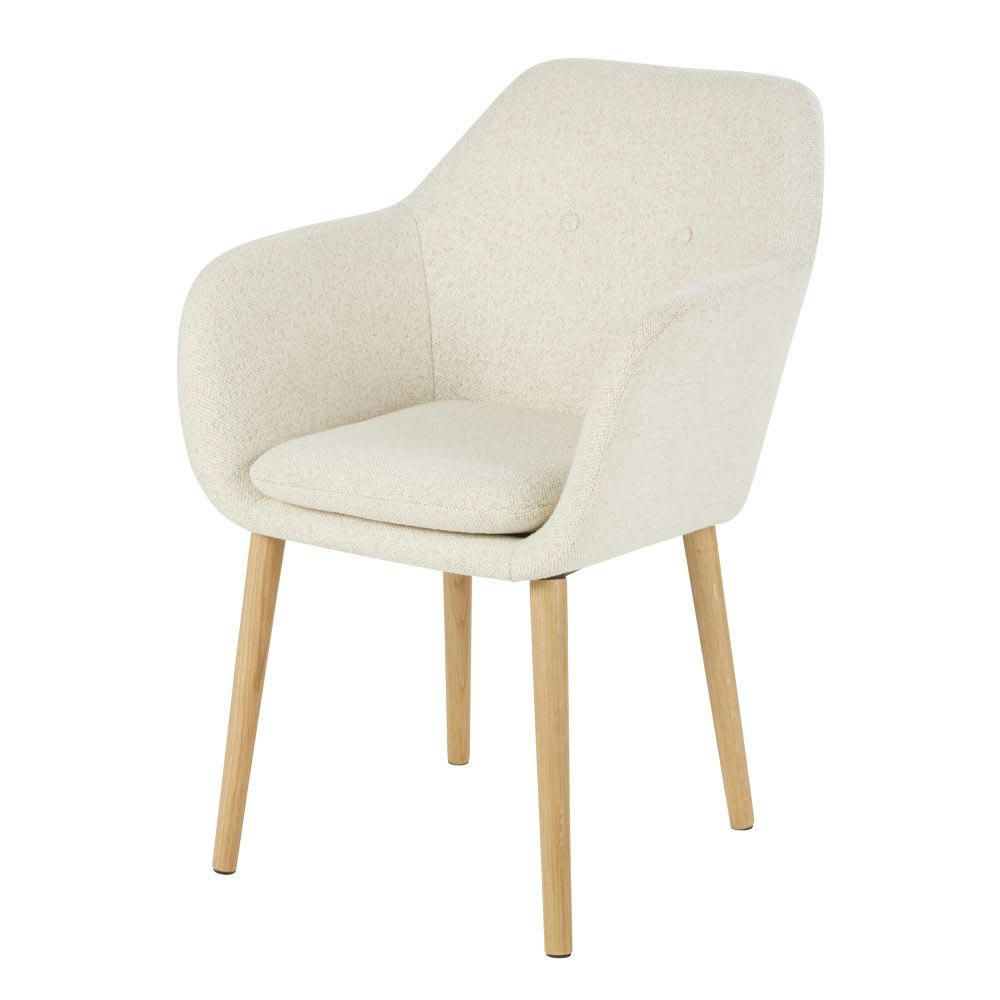 Arnold - Fauteuil à dîner à bouclettes écrues
