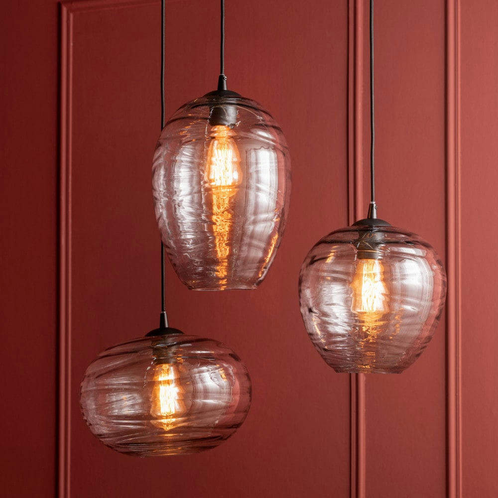 - suspension globe en verre diam 25x25cm