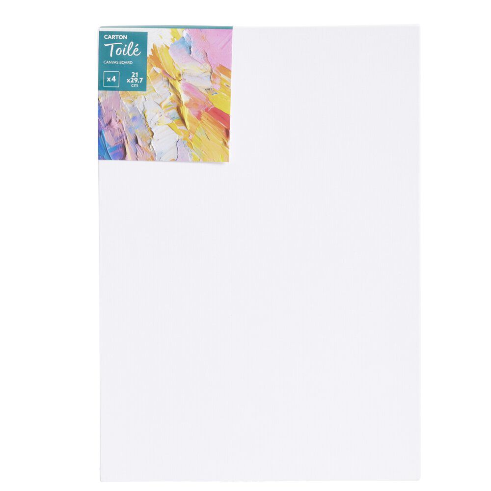 Toile à peindre x4 coton sur châssis en bois 21x30cm