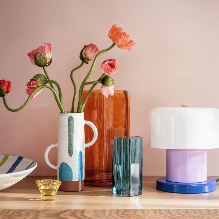 Habitat 60 Wiggle Glass Vase - Small - Blue