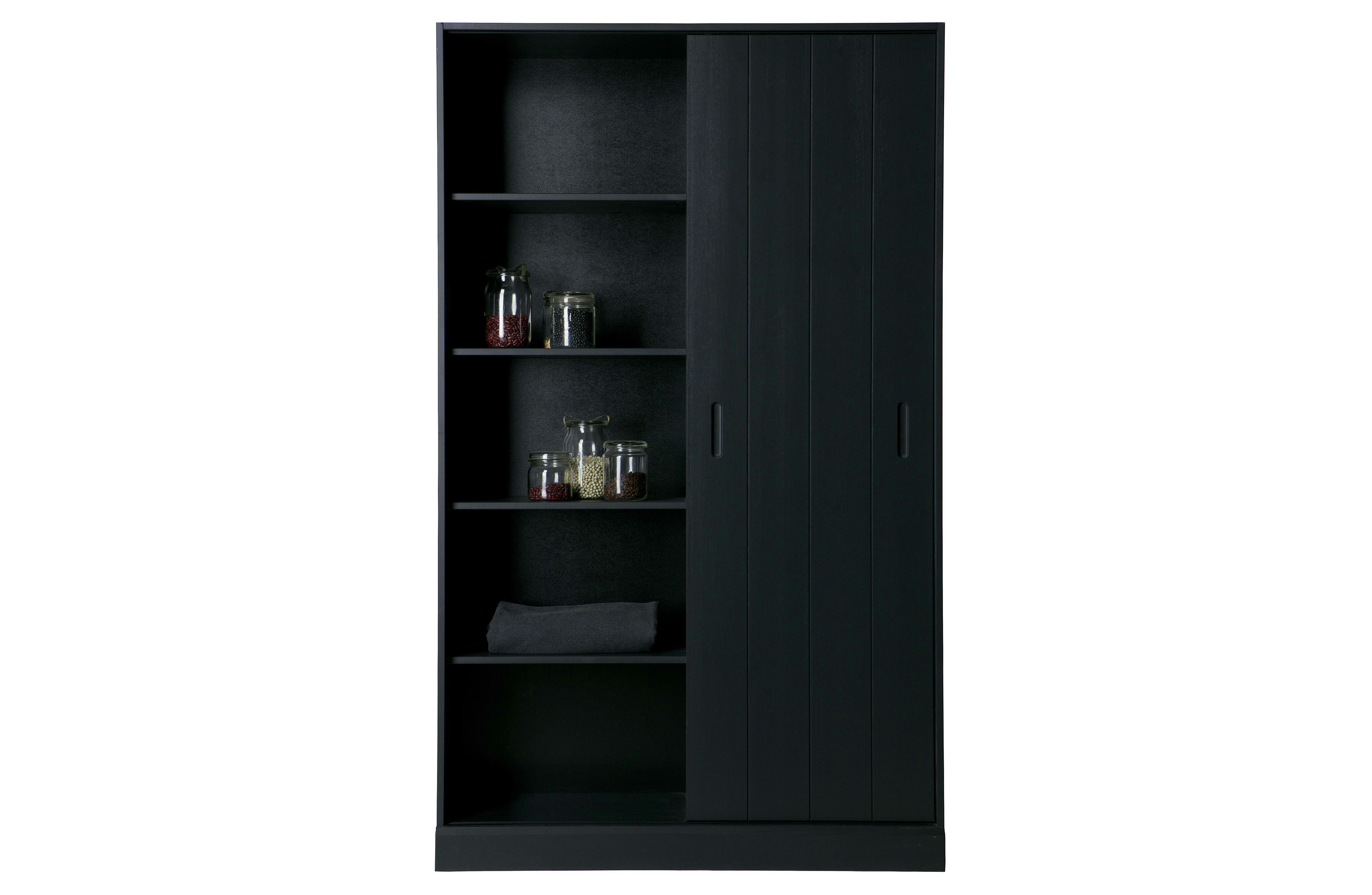 MOVE - Armoire 1 porte coulissantes en pin noir