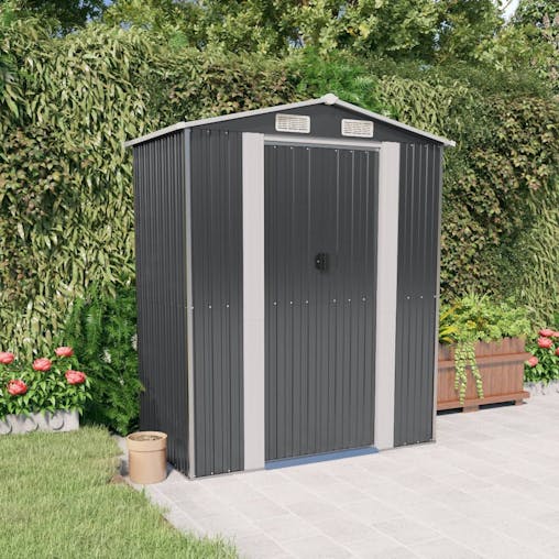 NNEVL Garden Shed Anthracite 192x108x223 cm Galvanised Steel