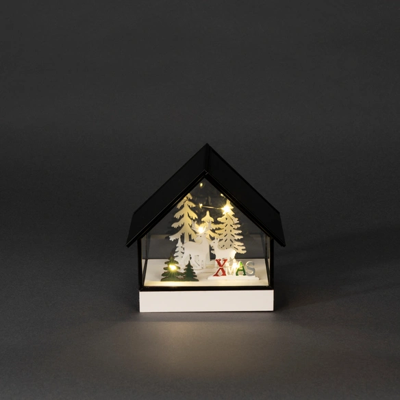LED Glaslaterne, mit 6h Timer, batteriebetrieben, für Innenbereich