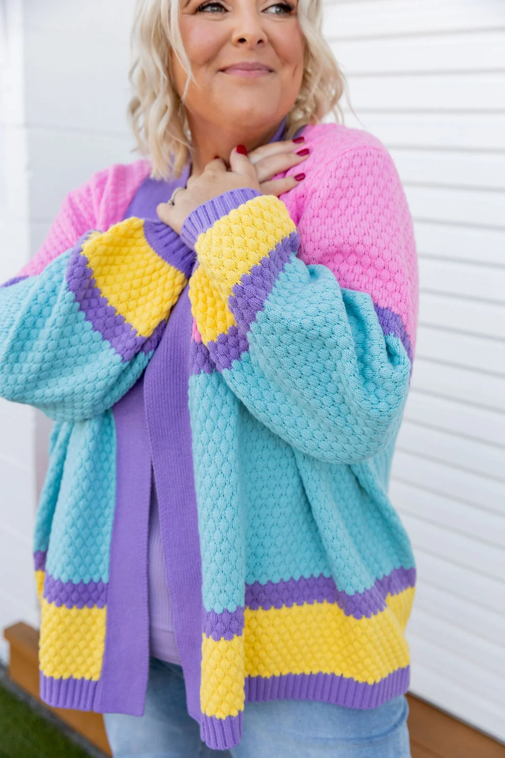 Marbelle Knit Cardigan in Pastel Mix