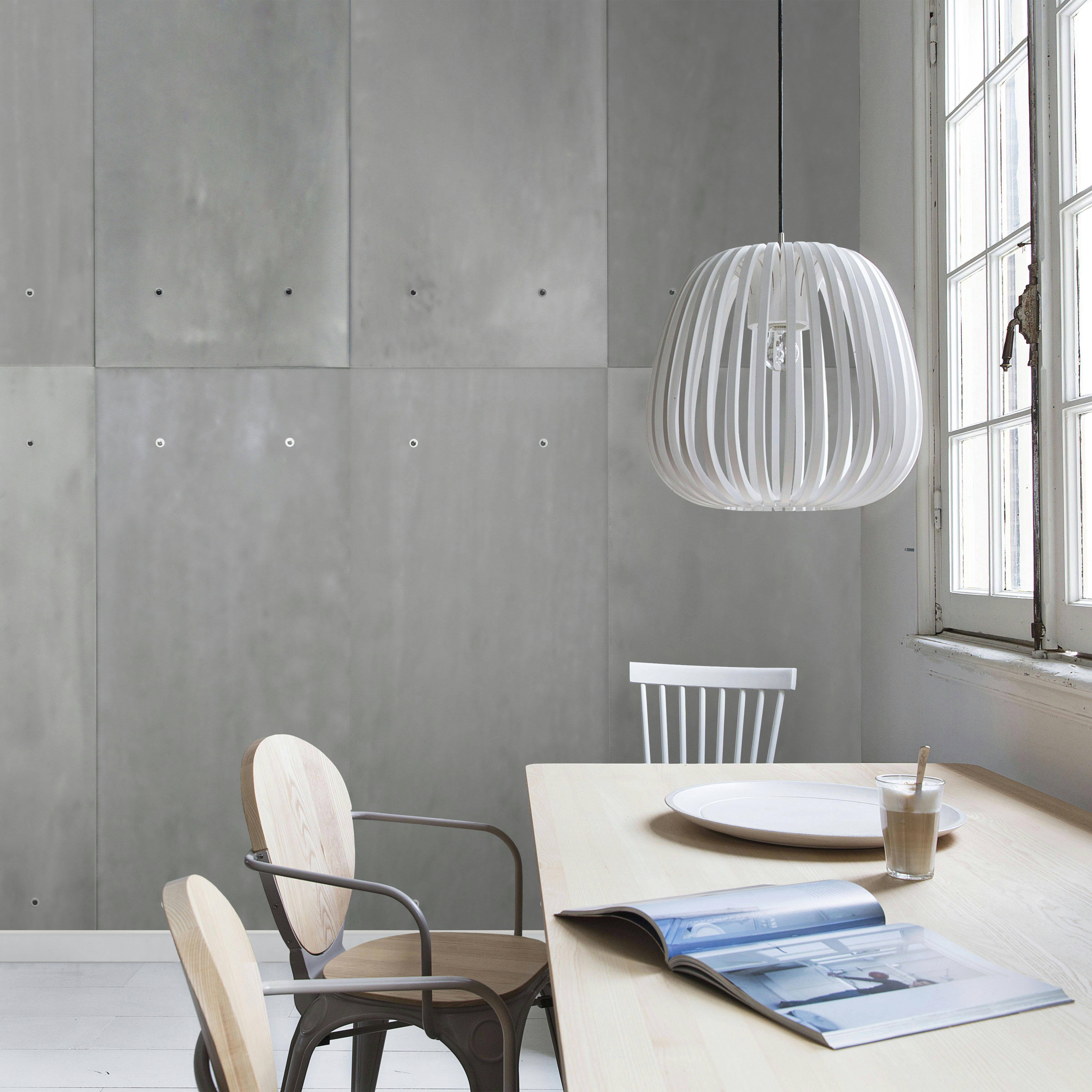 - Papier peint panoramique intissé dalles gris 280x300cm