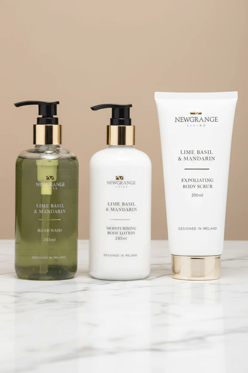 Set Of 3 Lime Basil & Mandarin Luxury Body Care