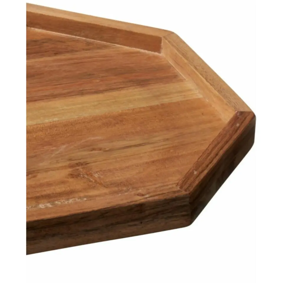 Kaarsenbord dienblad - mangohout - 33 x 25 x 2 cm - achthoek