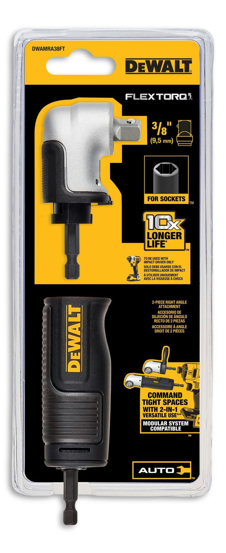 DEWALT Impact Ready Modular Right Angle Square Drive Attachment, 3/8-in