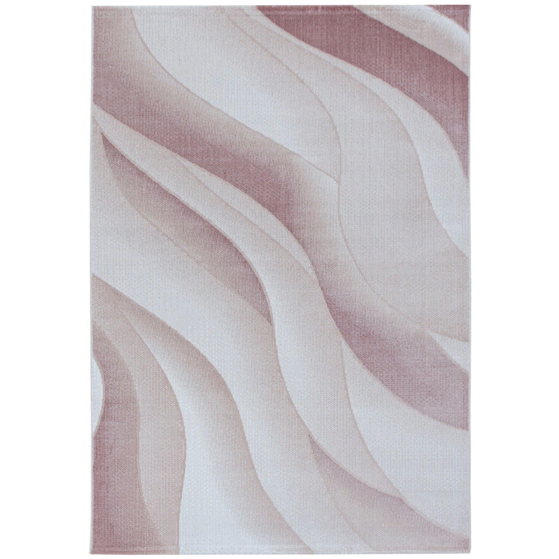 DIAMANT - Tapis à motifs vagues rose 140x200cm