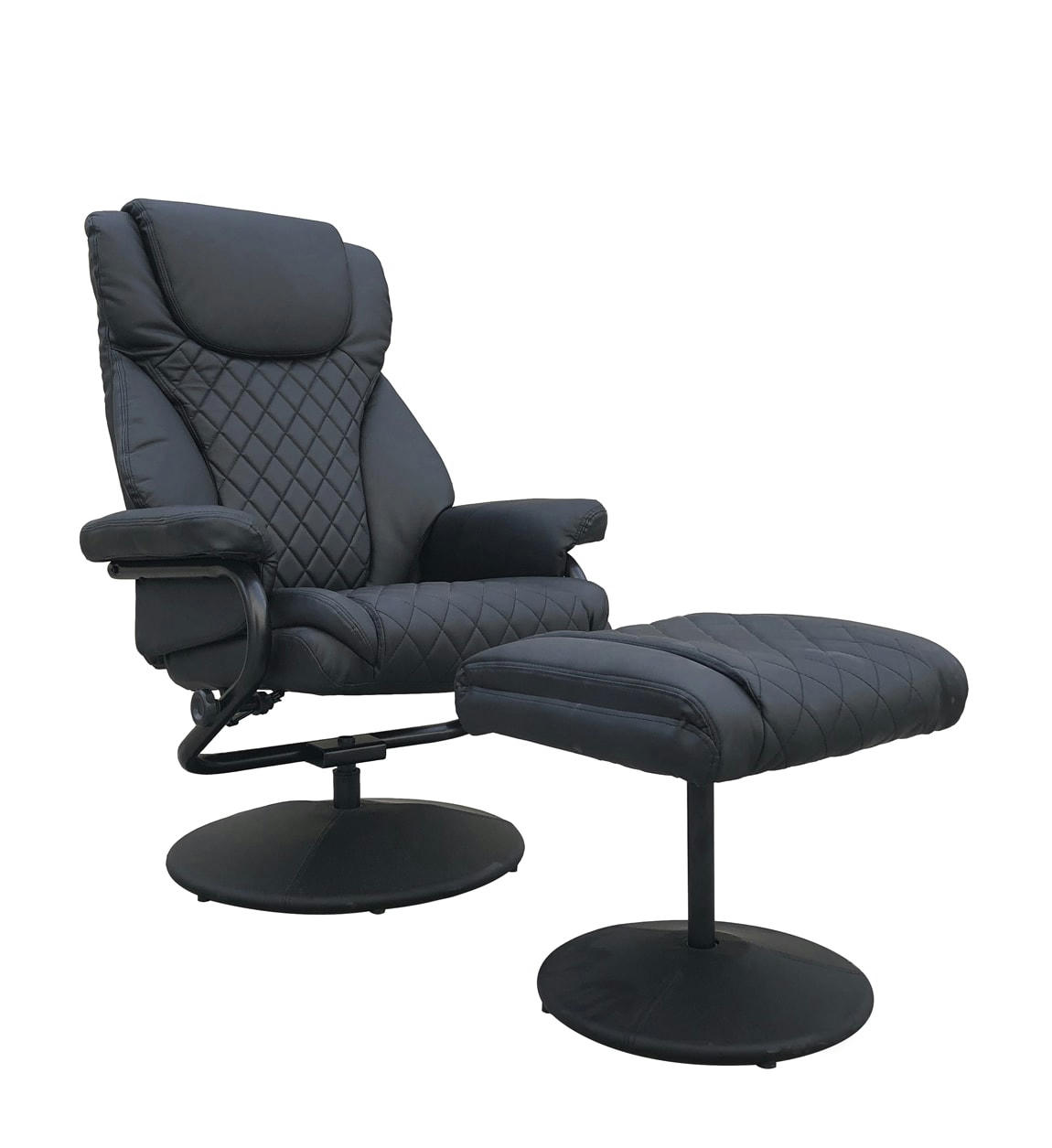 RELAX - Fauteuil inclinable avec repose pieds en fer noir