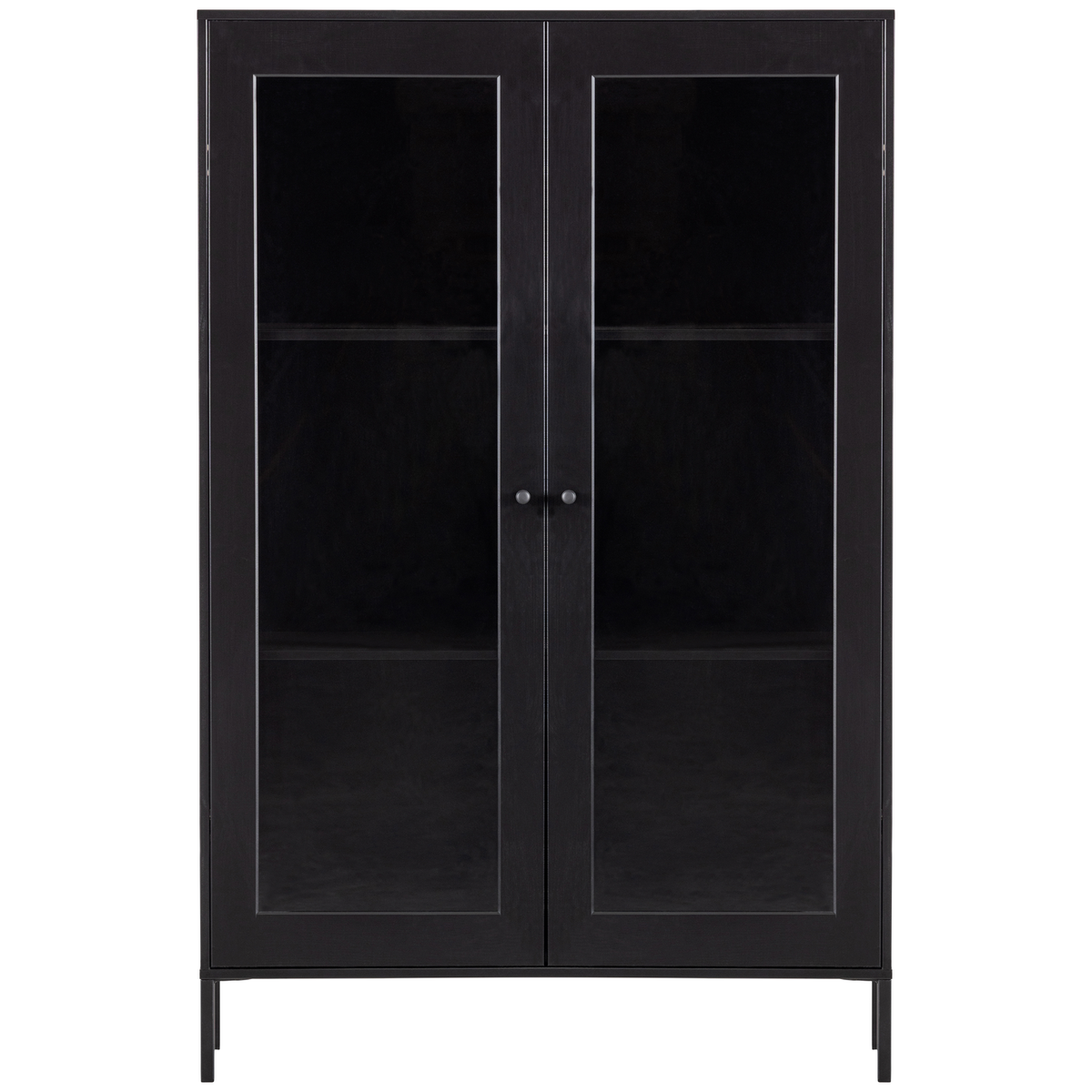WOOOD vitrinekast Xam - Genen - Zwart - 155x100x40