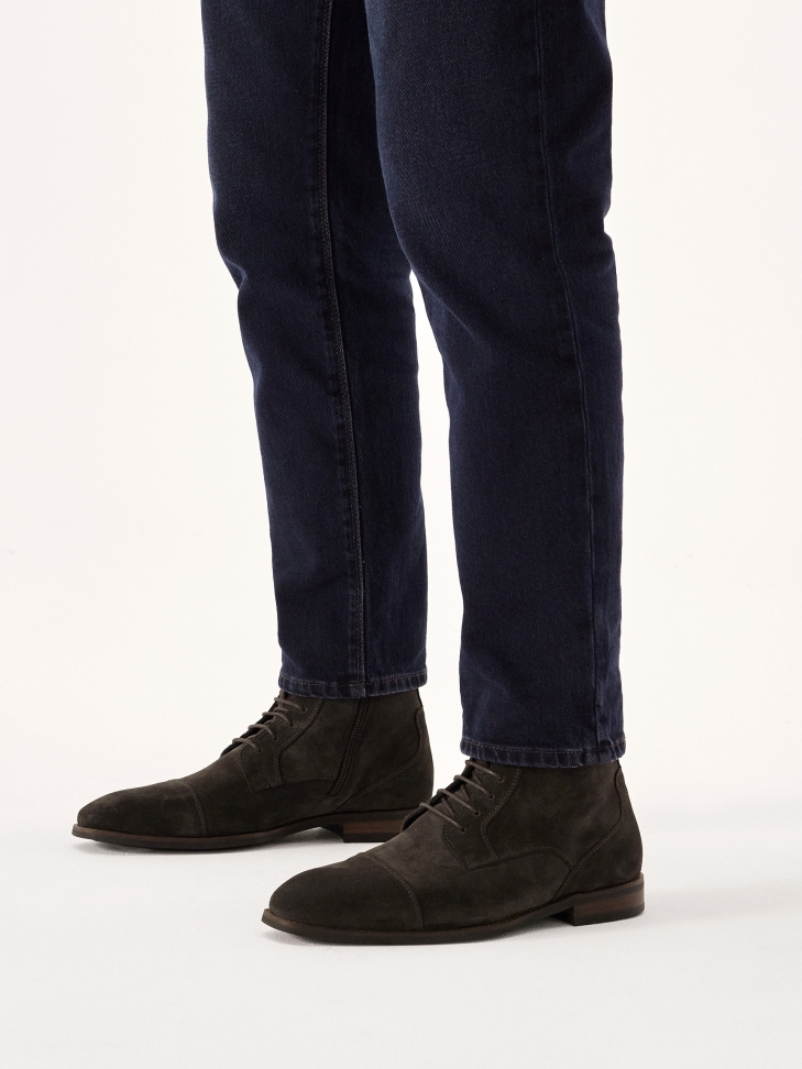 Brown suede men's boots