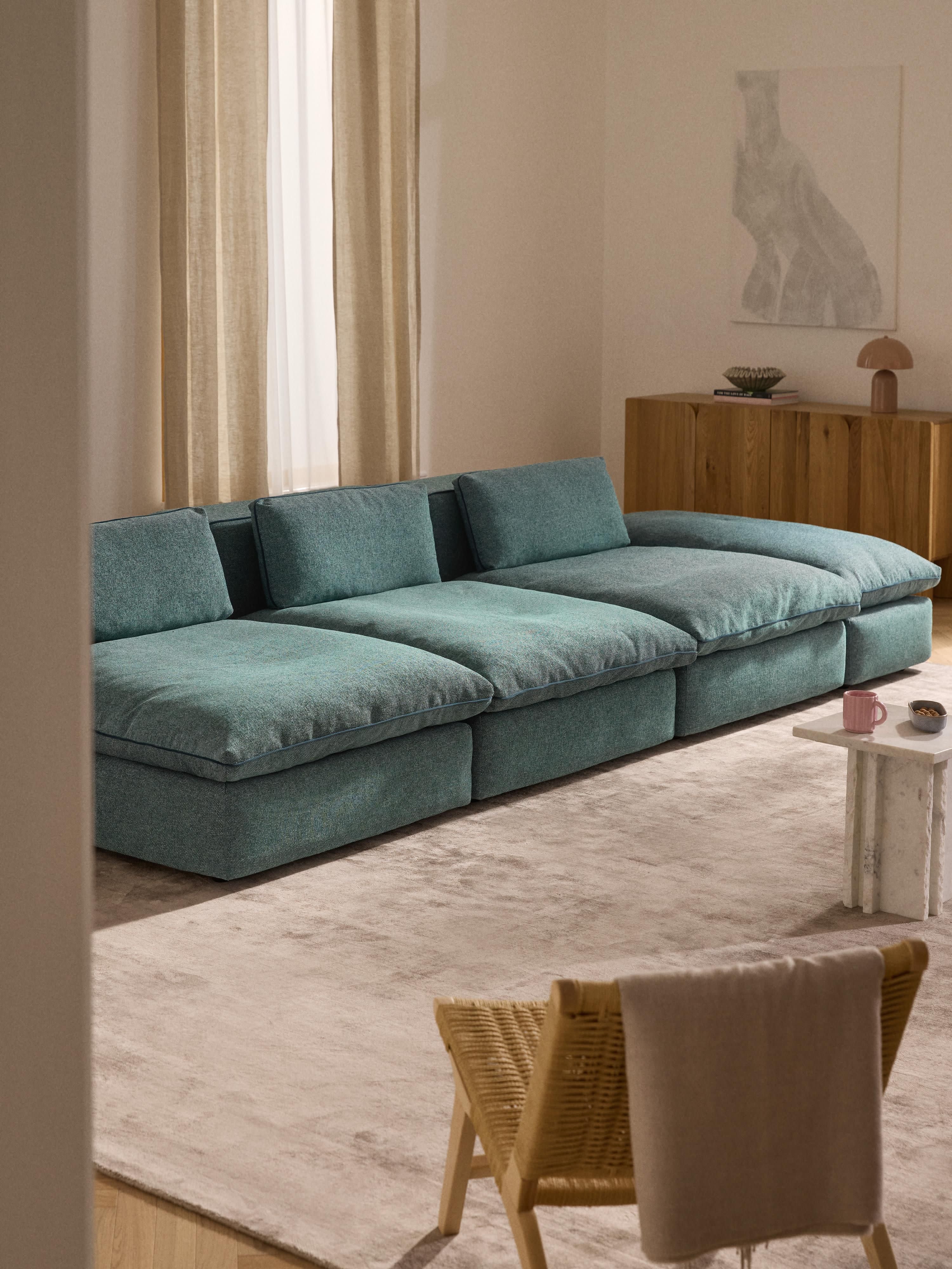 Modulares XL-Sofa Felix (3-Sitzer) mit Hocker