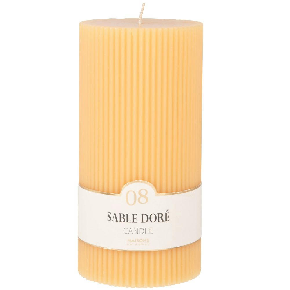 COLORAMA - Bougie striée parfumée jaune H18, 1000g