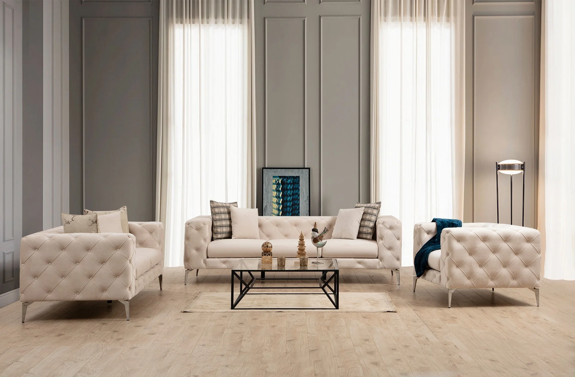 3-zitsbank Como velvet