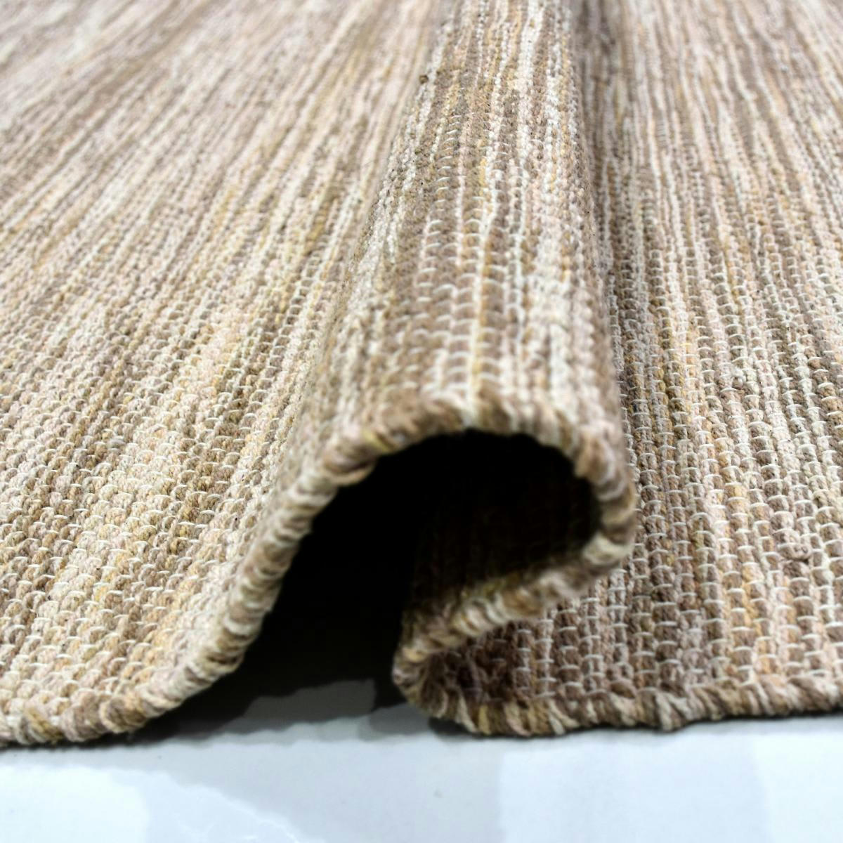 UNI CHINÉ 100% BIO - Tapis salon en coton beige 240x340