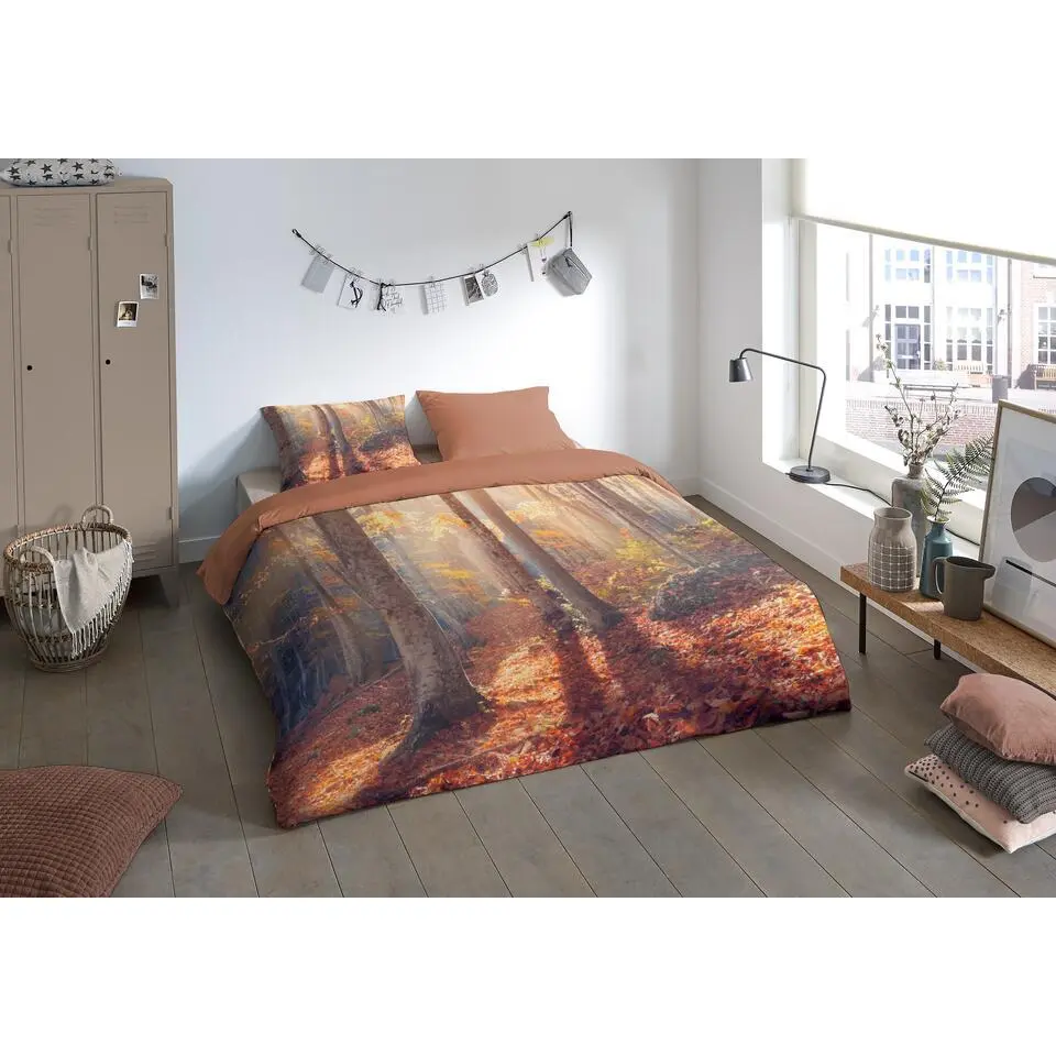 Pure dekbedovertrek bomen/ bos - 1 persoons 140x200/220 cm - Multi - Microvezel