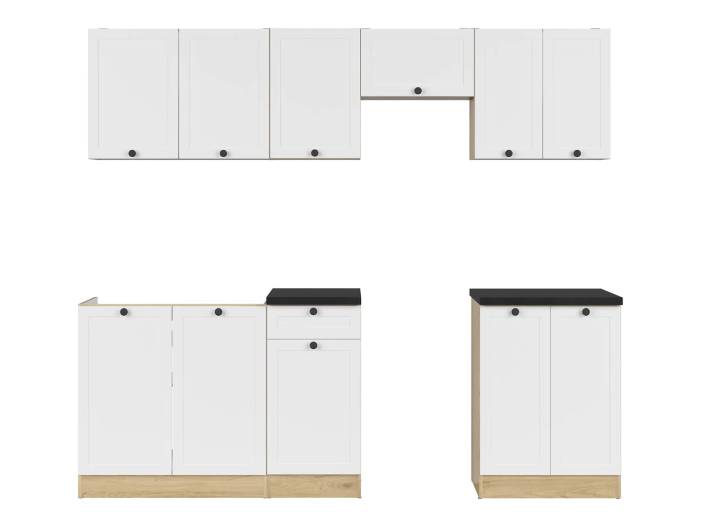 Komplet kuchenny Junona Line 230 cm biały z blatem