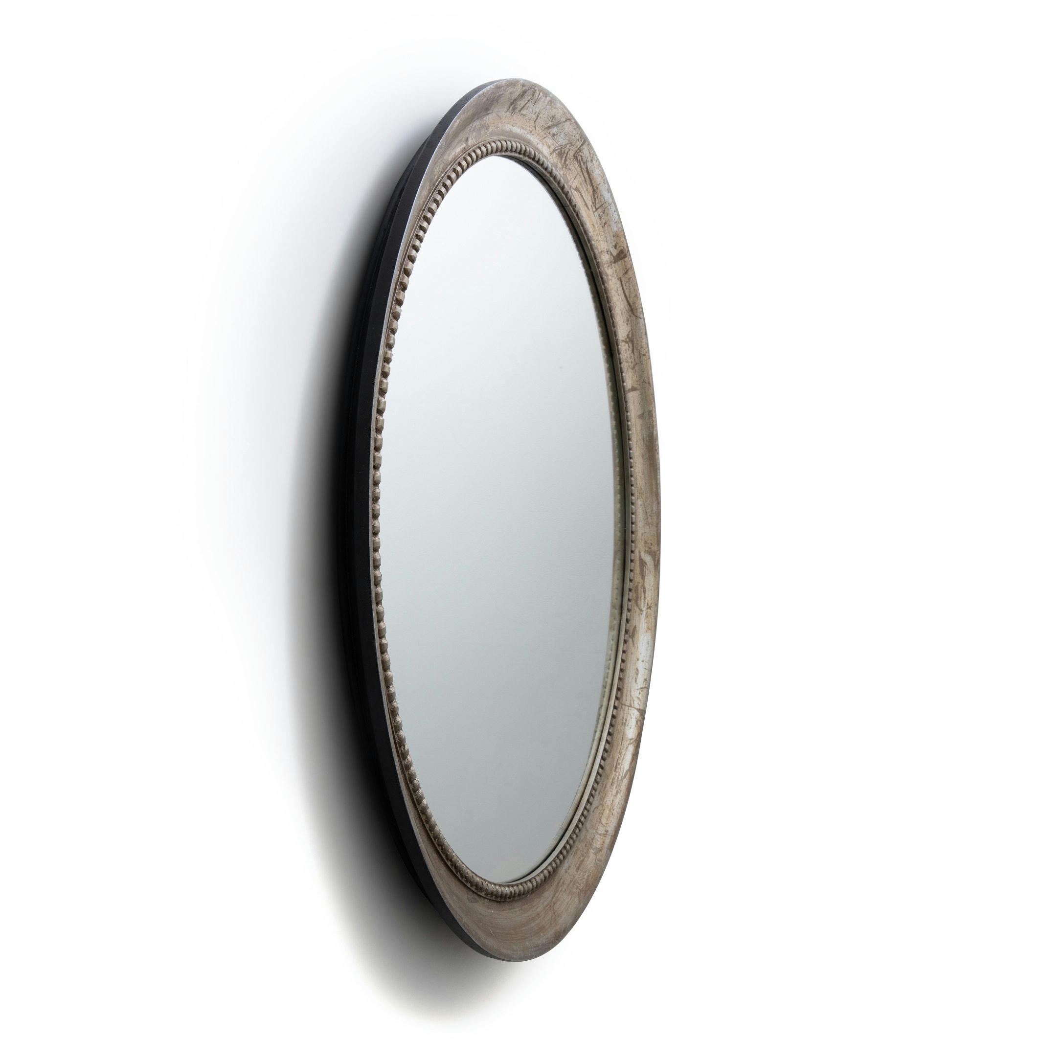 Miroir rond en manguier massif Ø100 cm, Afsan