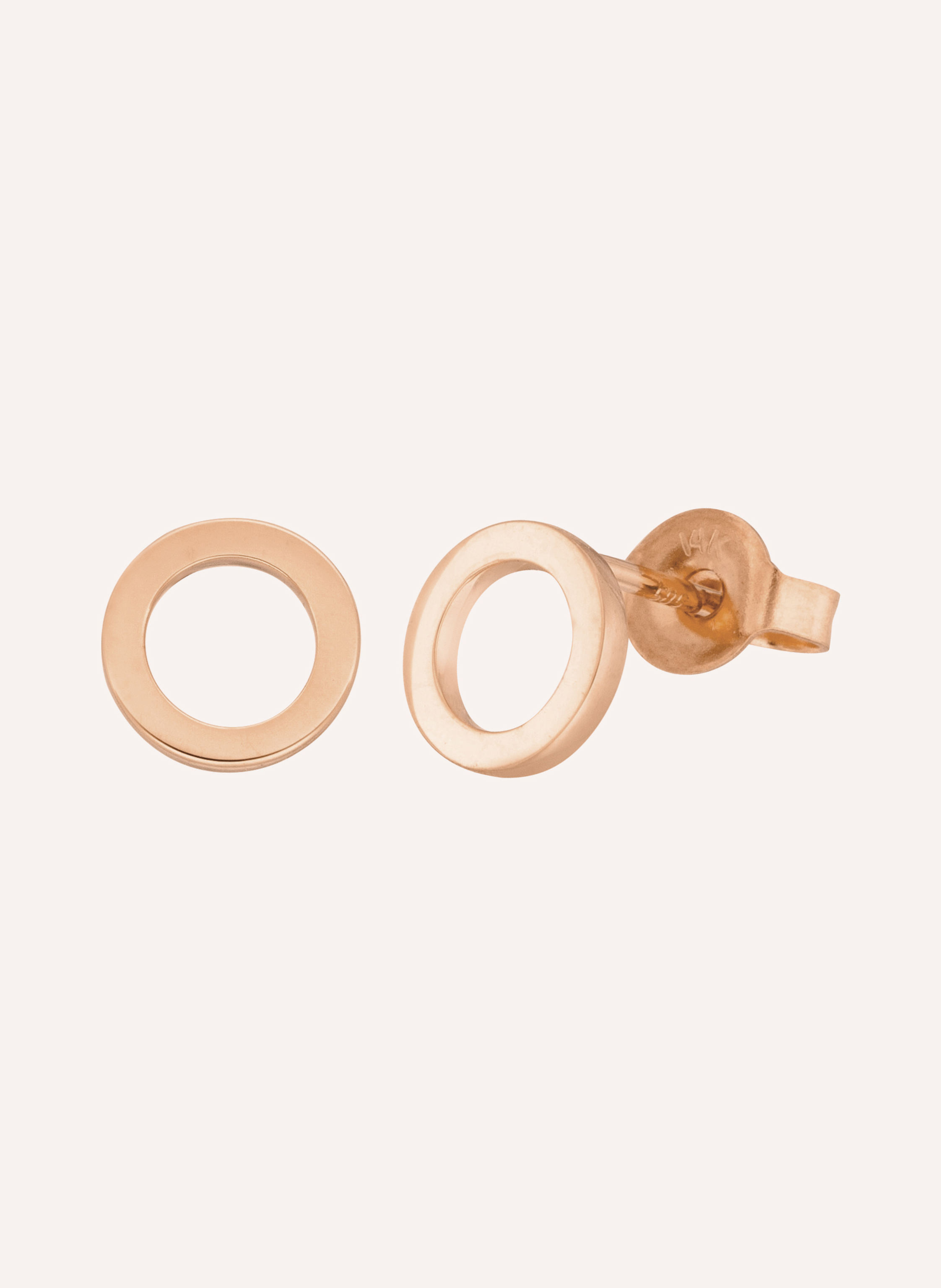 Leaf Ohrstecker CIRCLE aus 14 Karat Rosegold