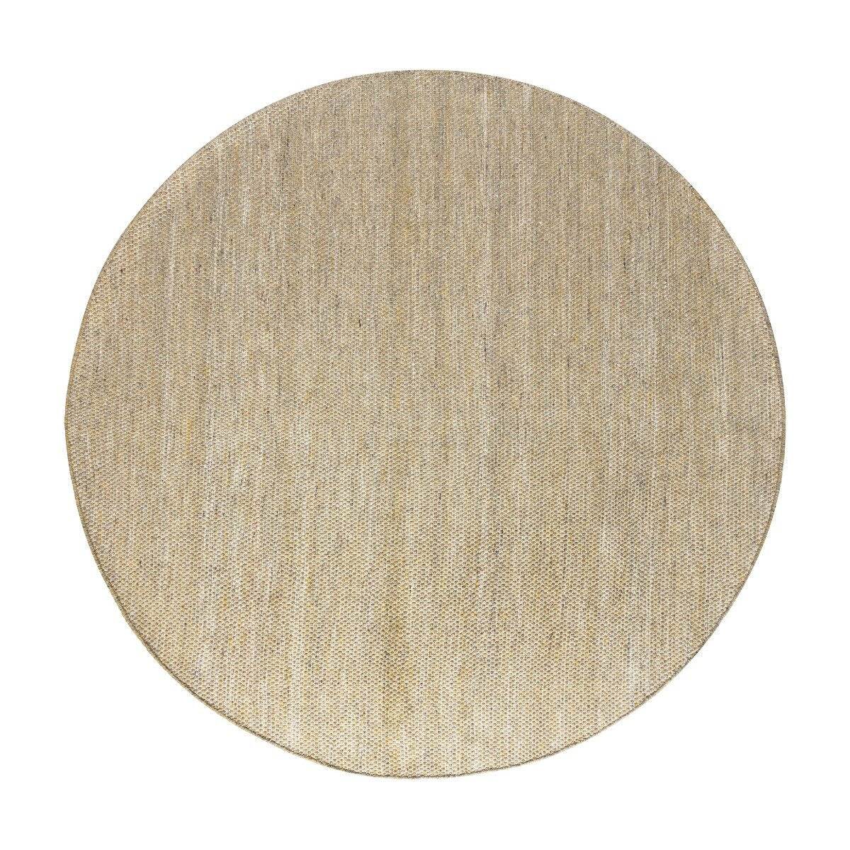 Interieur05 Vloerkleed Gerecycled Materiaal Rond Ciro Geel/Naturel op=op - 180 x 180 cm