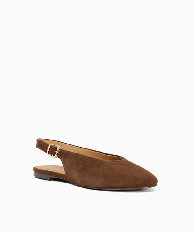 Honora Brown - Brown Suede Sling-Backs
