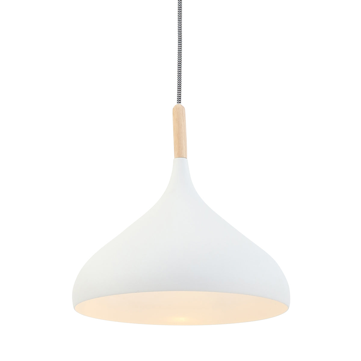 Mexlite - hanglamp - Bjorr - wit - hout metaal - Ø 33cm - E27 - 7730W