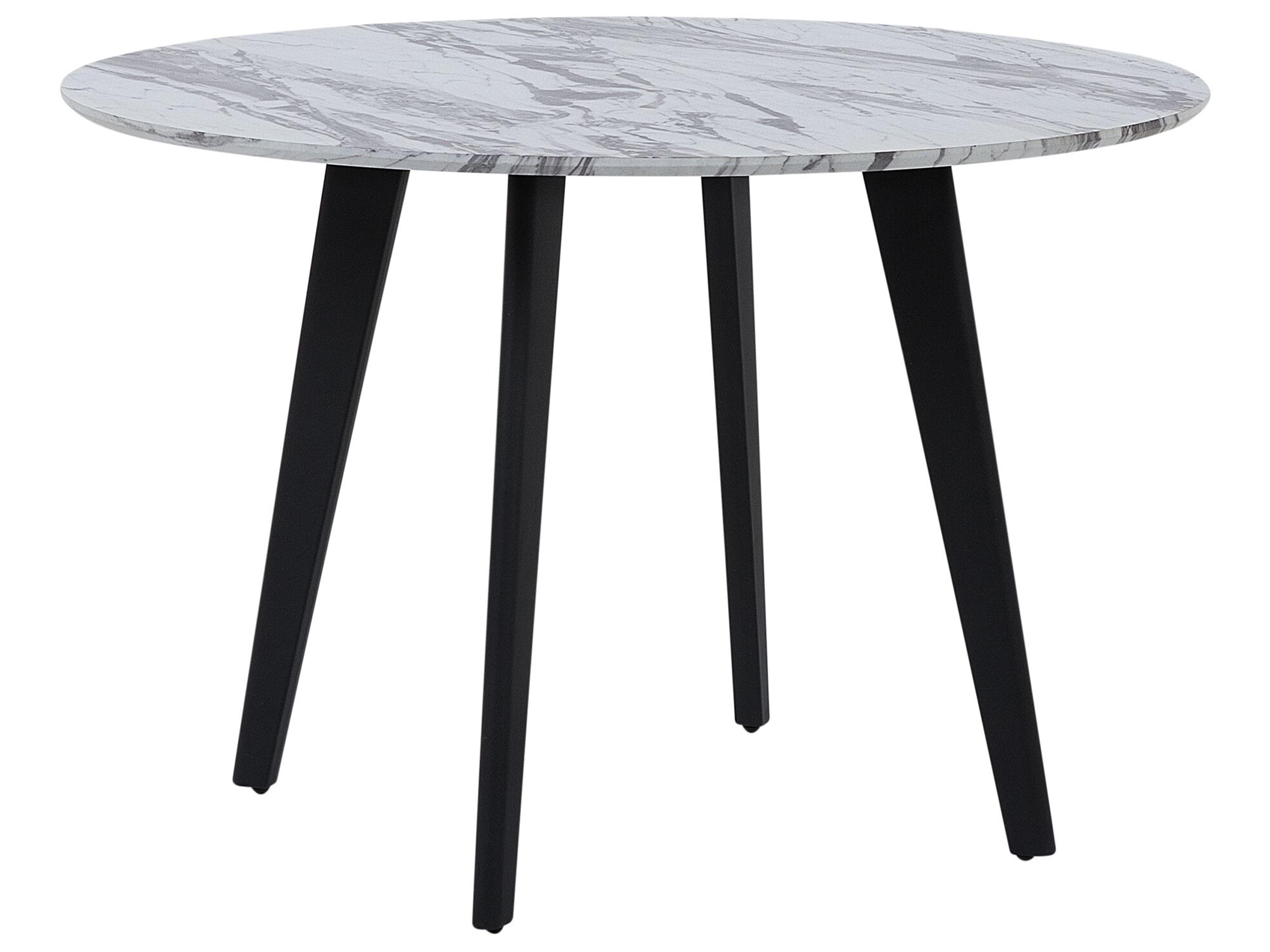 Extending Dining Table MOSBY Grey Marble 160/200 cm 90 cm