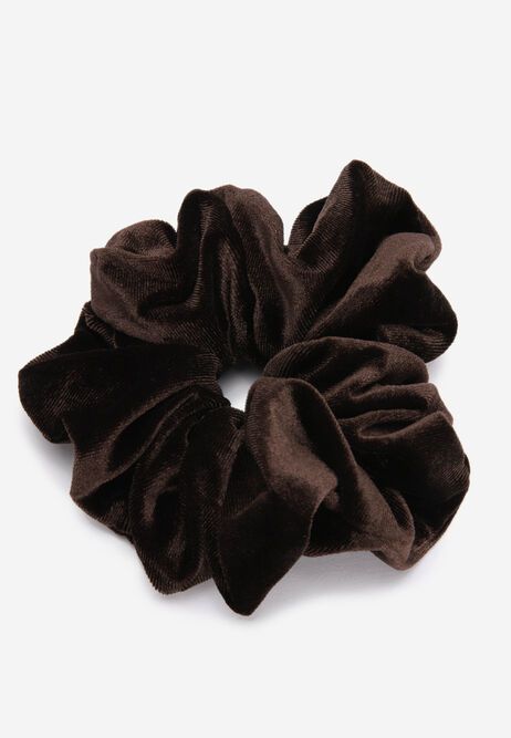 Womens Brown Velvet Oversized Scrunchie