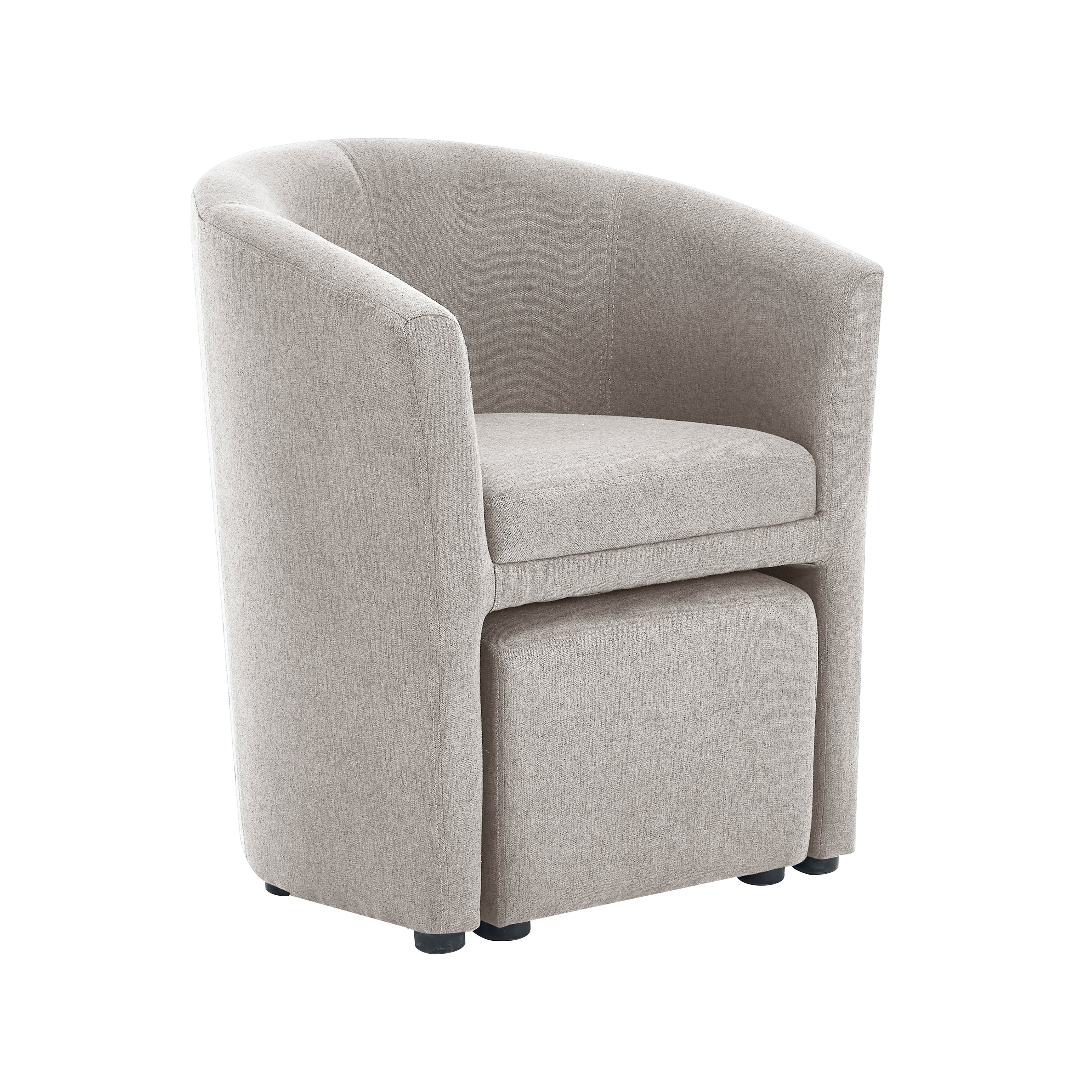 Porthos Home Adela Fabric Upholstered Barrel Accent Chair with Ottoman