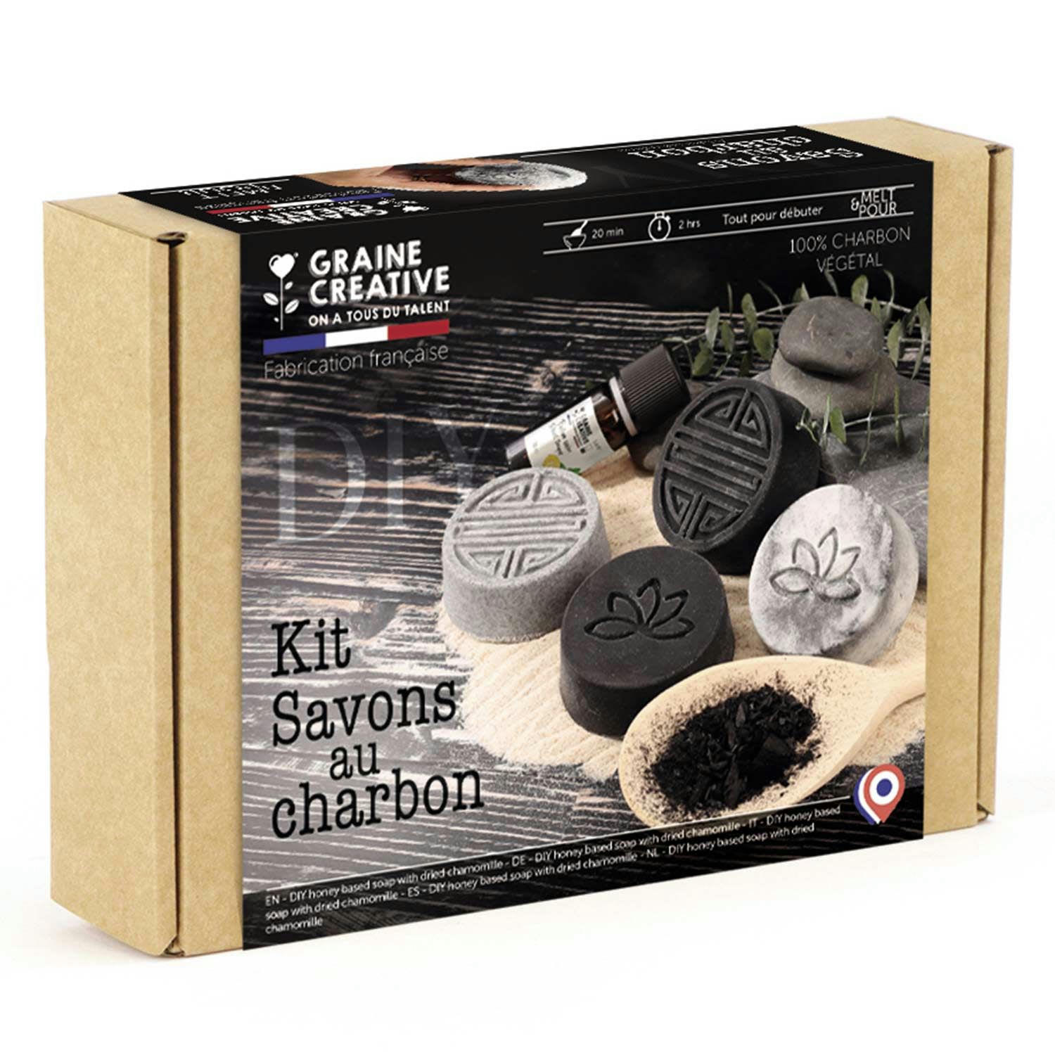- Coffret DIY savons au charbon