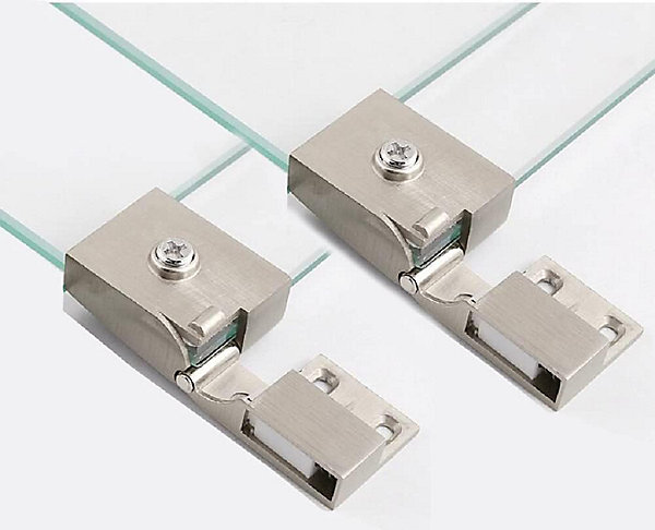 1 paire de charnières de porte en verre sans cadre pour vitrine de 3 à 5 mm