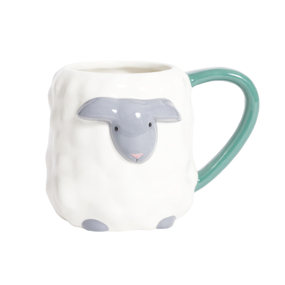 Mug mouton dolomite blanc et gris Ø10xH10cm