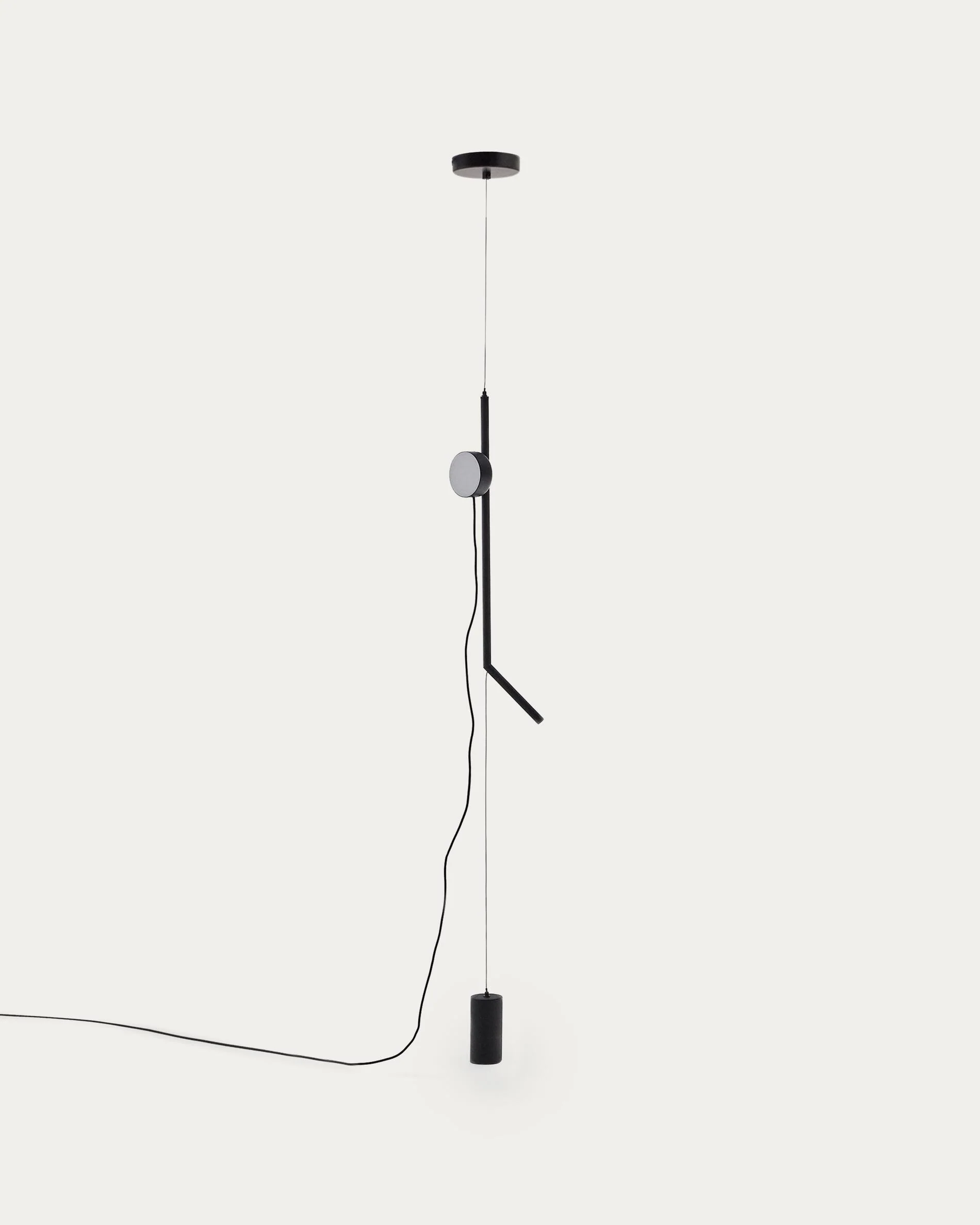 Orey black metal lamp stand with multi-position spotlight
