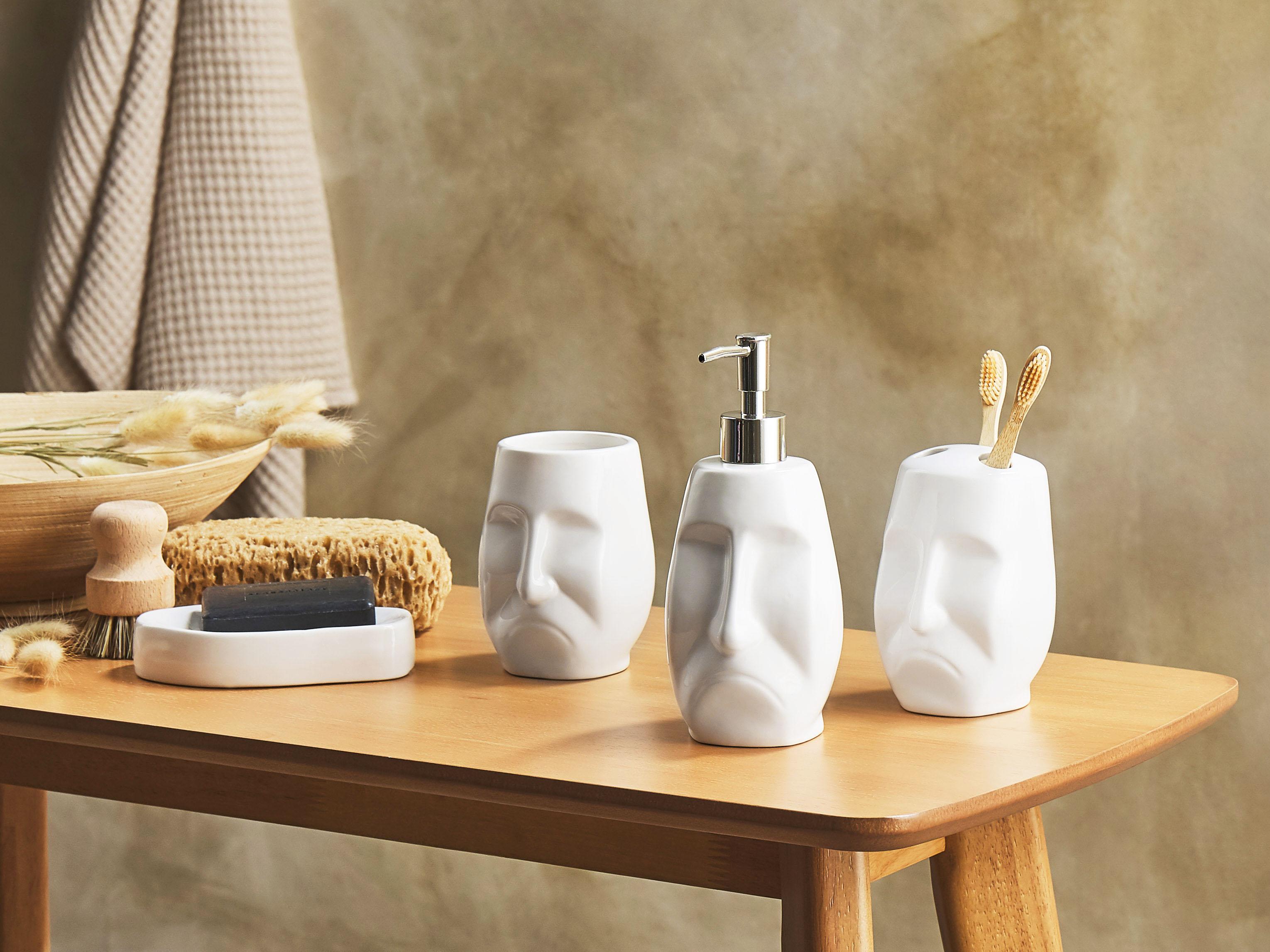 4-Piece Bathroom Accessories Set BARINAS Ceramic White