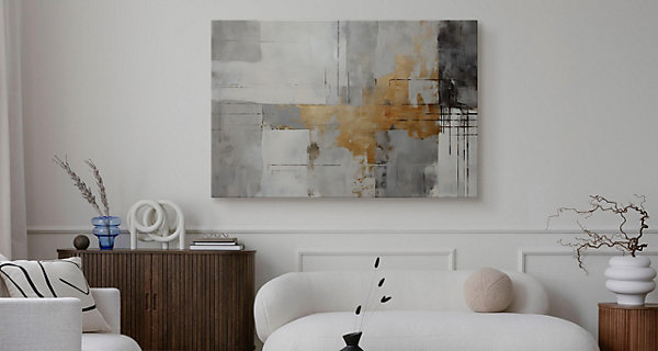 Image Sur Toile Abstraction Peinture 120cm x 80cm- Parfait pour décorer votre salon, chambre ou bureau avec un design unique et
