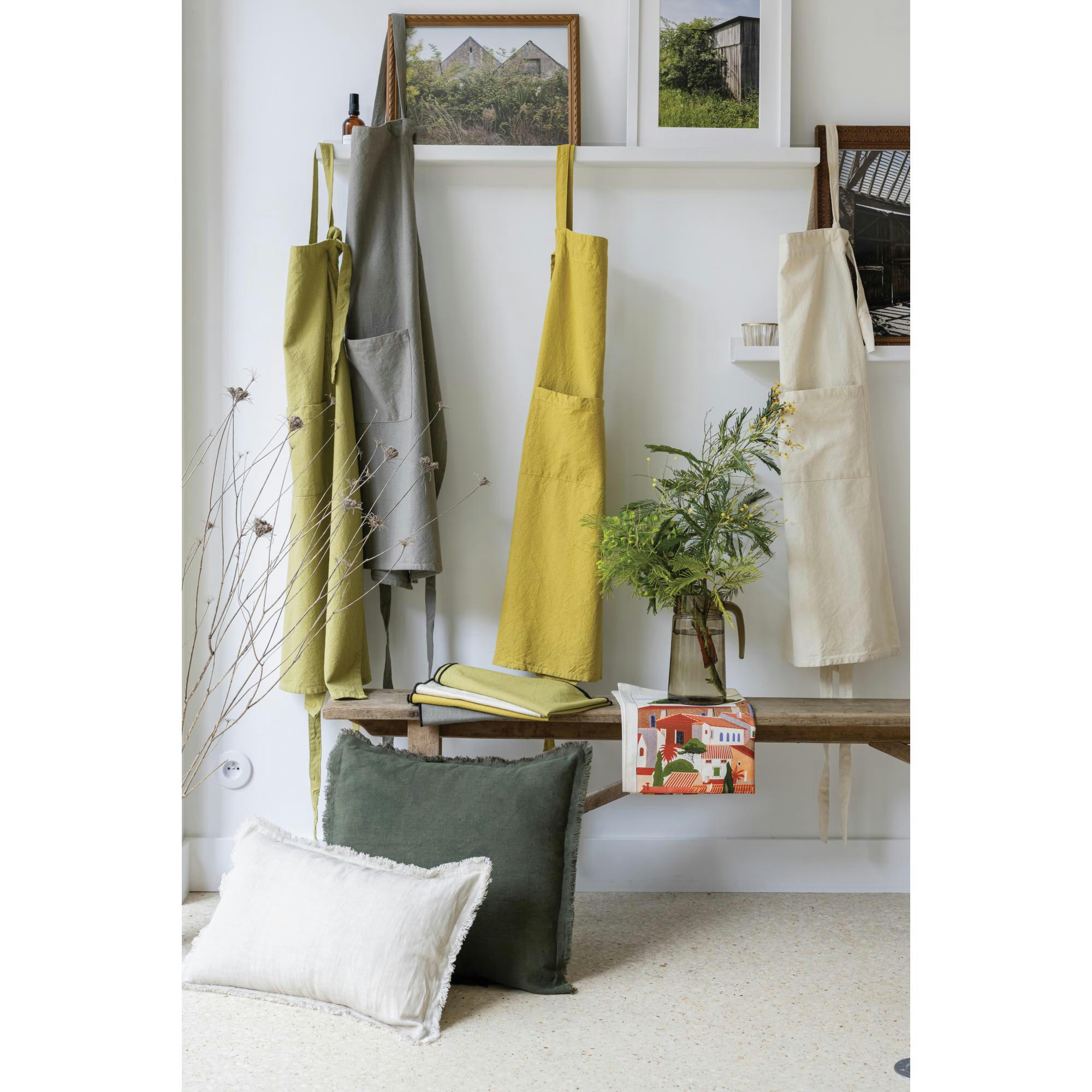 LALY - Coussin uni  en lin lin 30 x 50