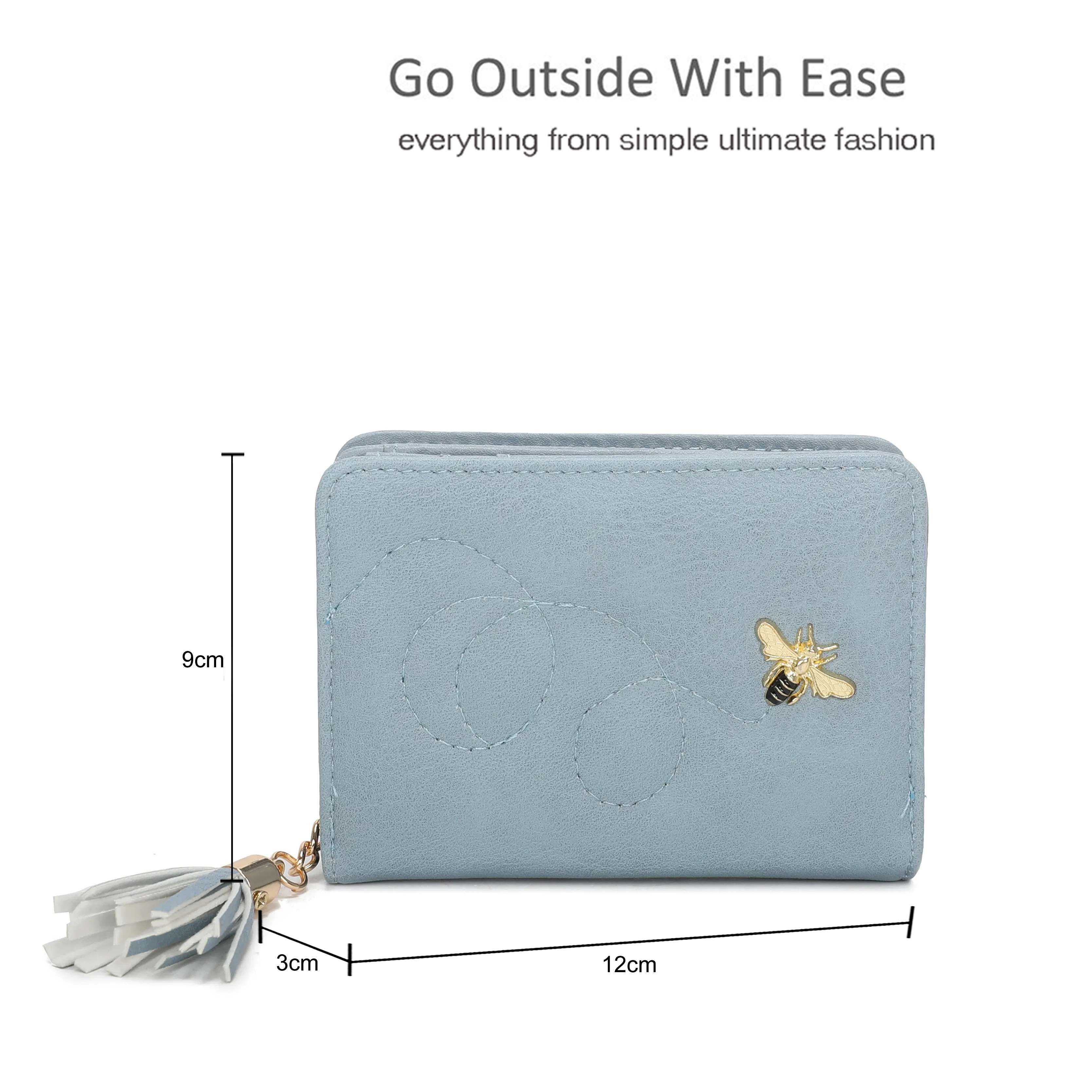 Kitise Mini Elegant Tassel Charm Bee Embellishment Purse Wallet
