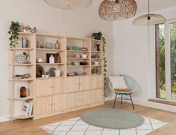Kit de 2 portes en bois pour étagères GALA 79,6 cm, 35,5x75 cm