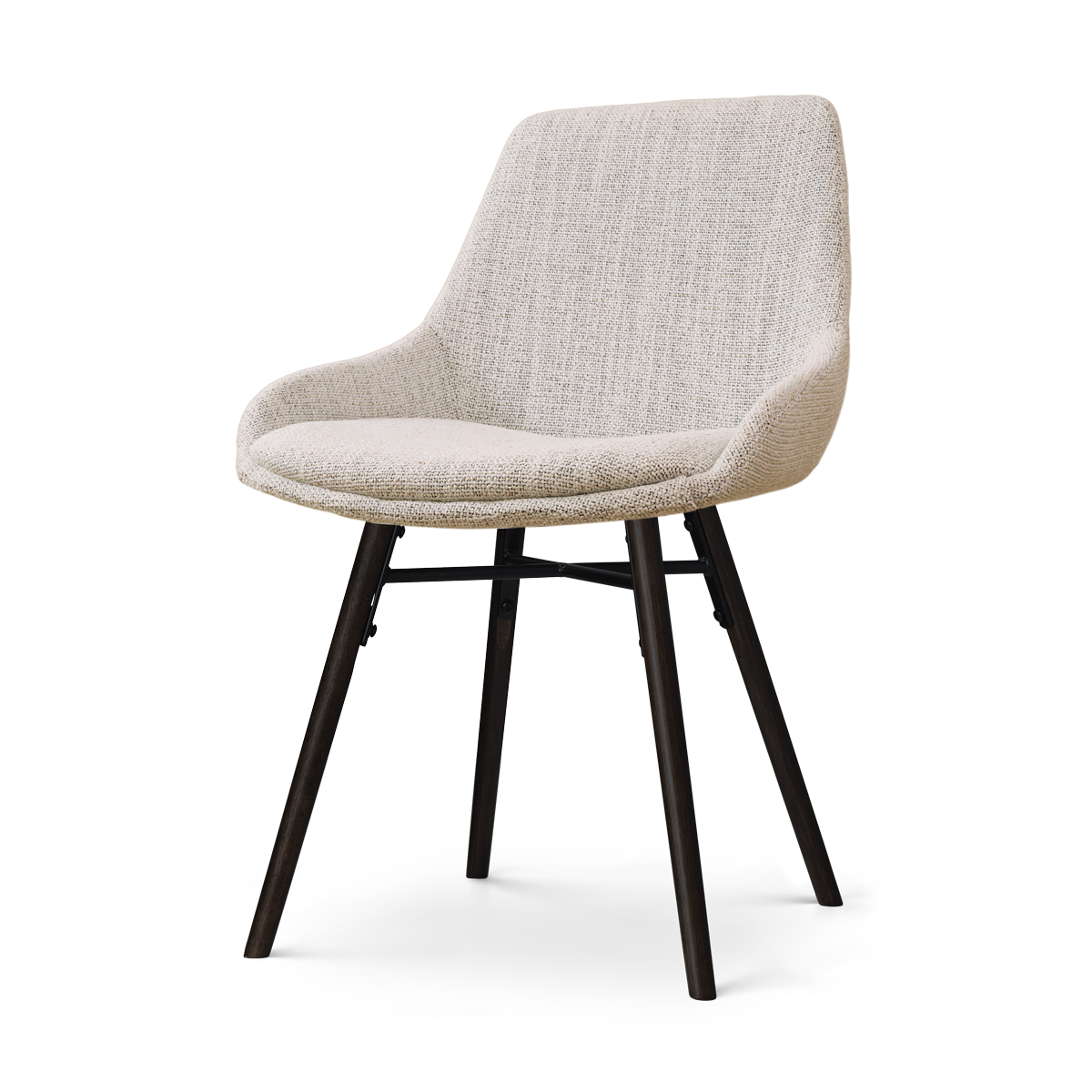 Nolon Nena-Isa Eetkamerstoel Beige Gemêleerd - Zwarte Houten Poten