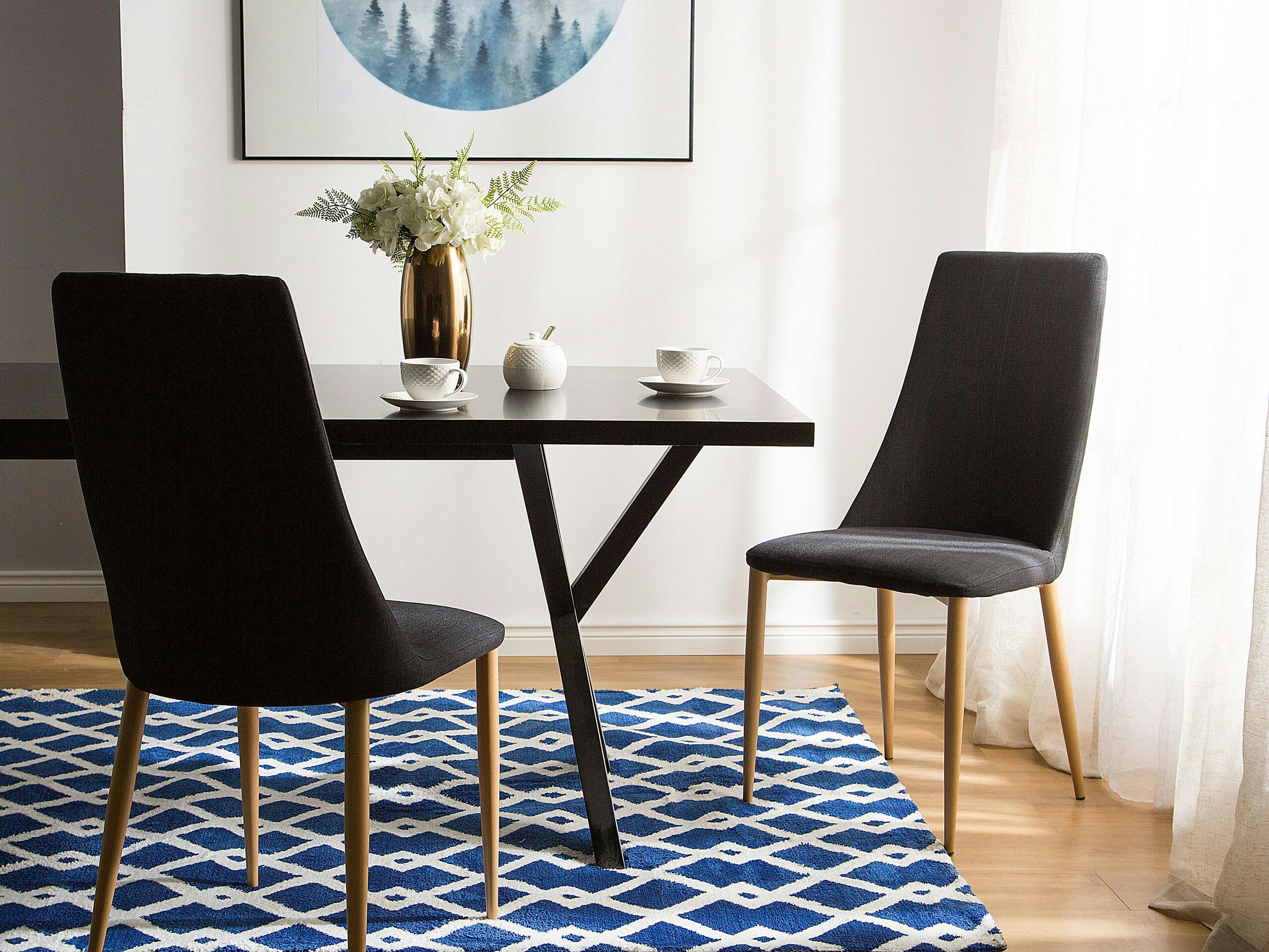 CLAYTON - Lot de 2 chaises de salle à manger noir