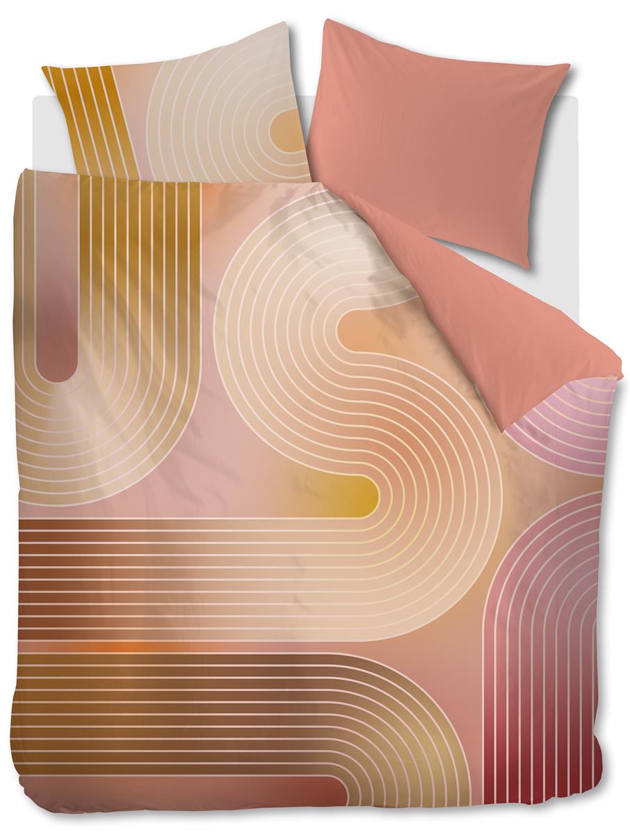 Beddinghouse Dutch Design Curves dekbedovertrek - Lits-Jumeaux XL - 260x200/220 cm - Koraalrood