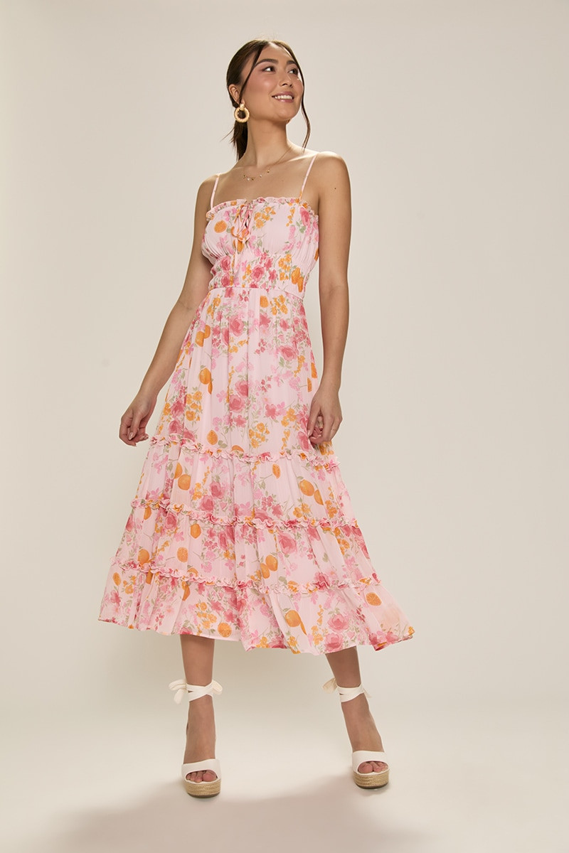 Aurora Ruffle Tiered Midi Dress