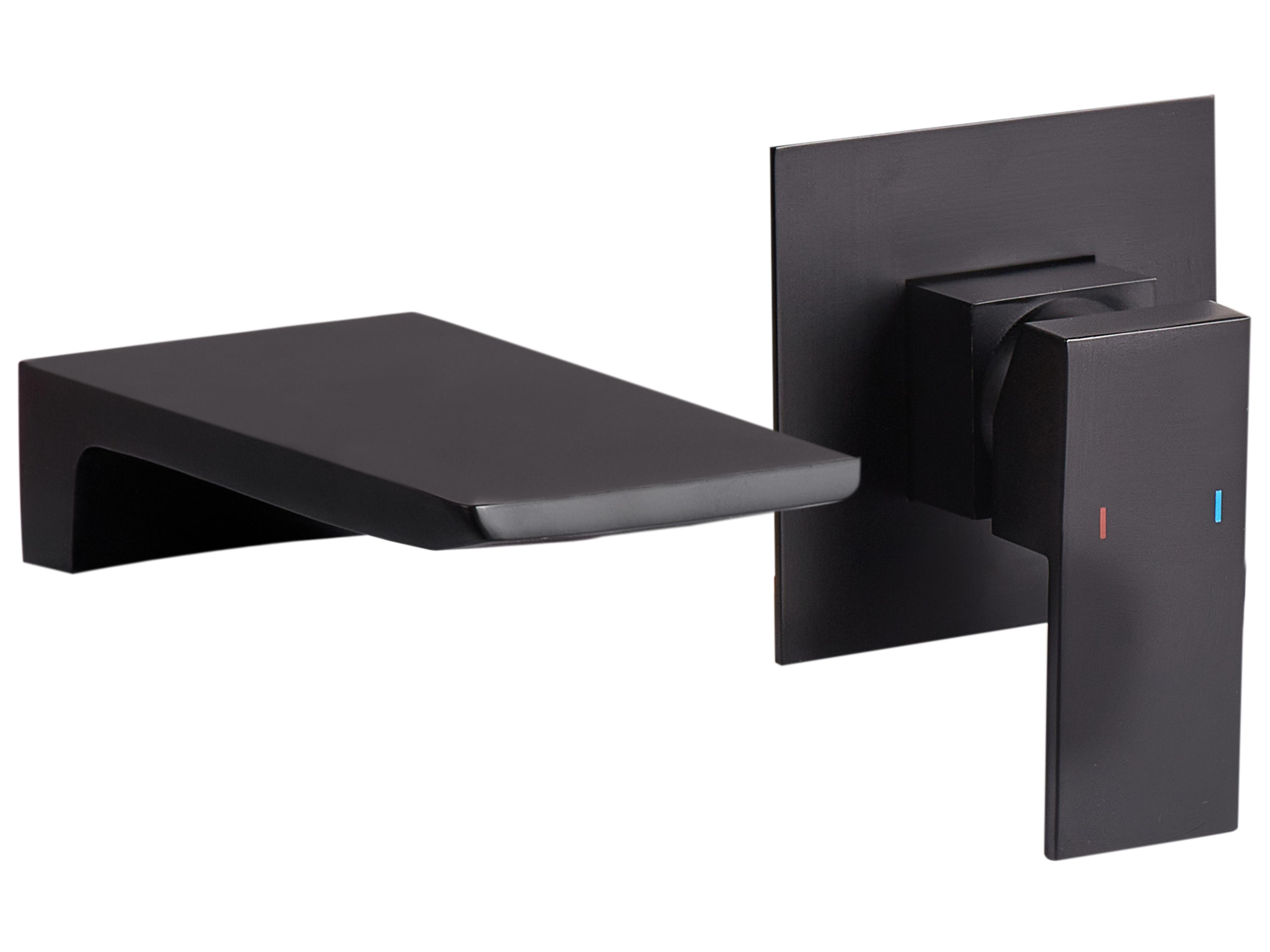 Wall Mounted Basin Mixer Tap KARUAY Brass Black