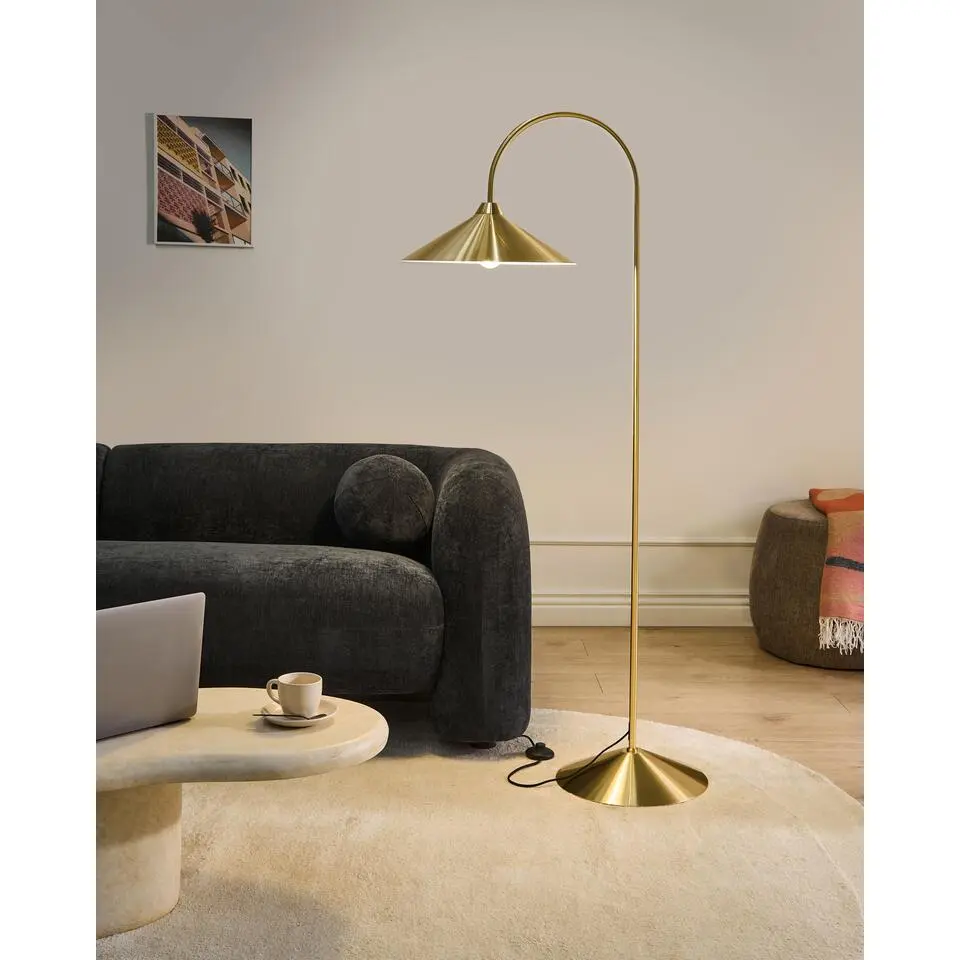 SAVEGRE - Staande lamp - Goud - IJzer