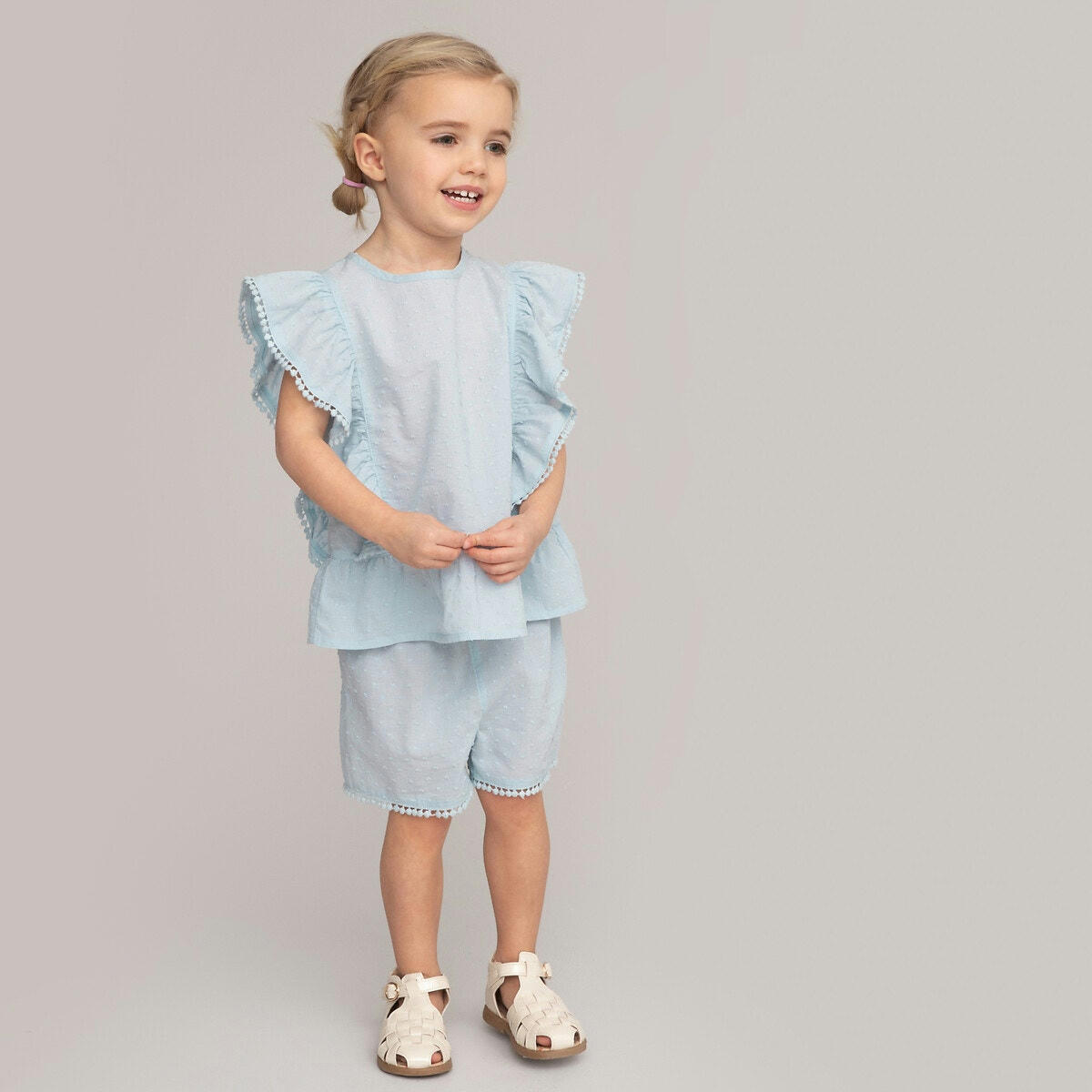 Ensemble 2 pièces blouse et short en plumetis
